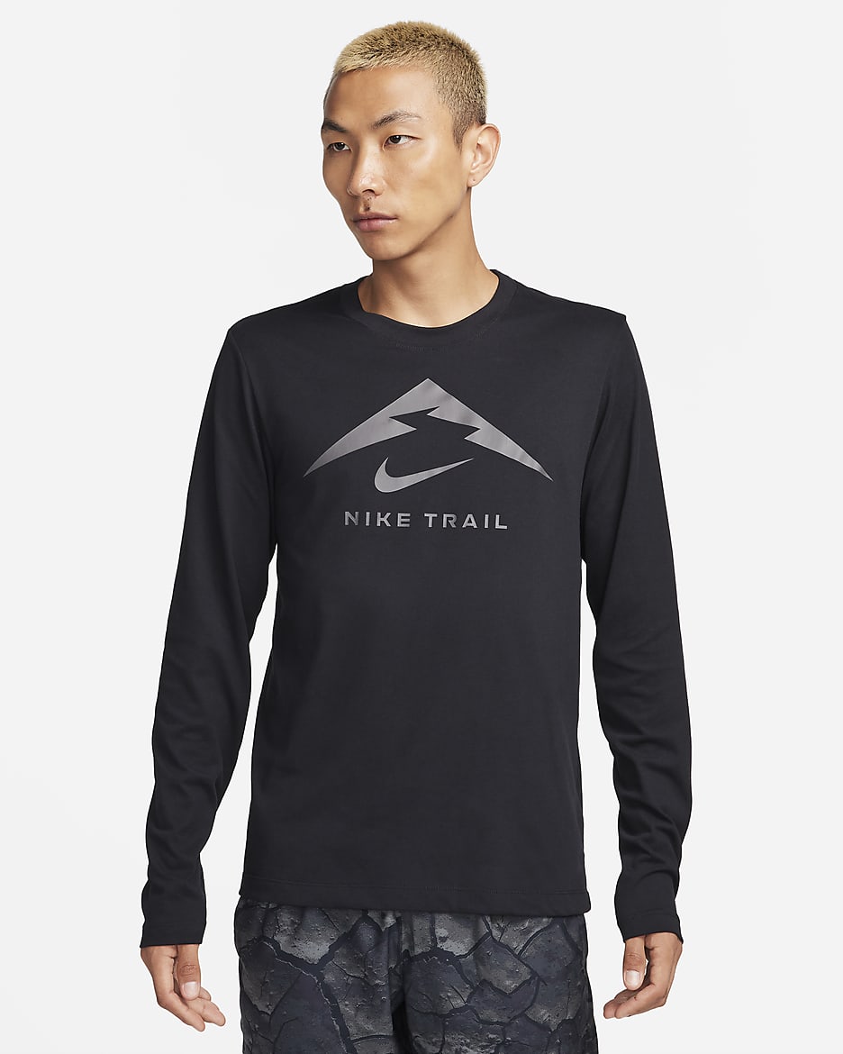 Nike Dri FIT Men s Long Sleeve Trail Running T Shirt